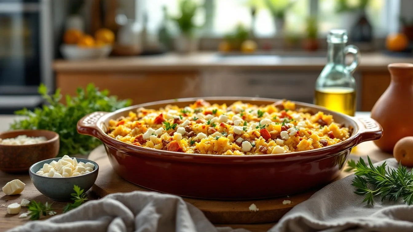 Ein Koch verrät, warum dein griechischer Reisauflauf mit Hack und Feta perfekt gelingt